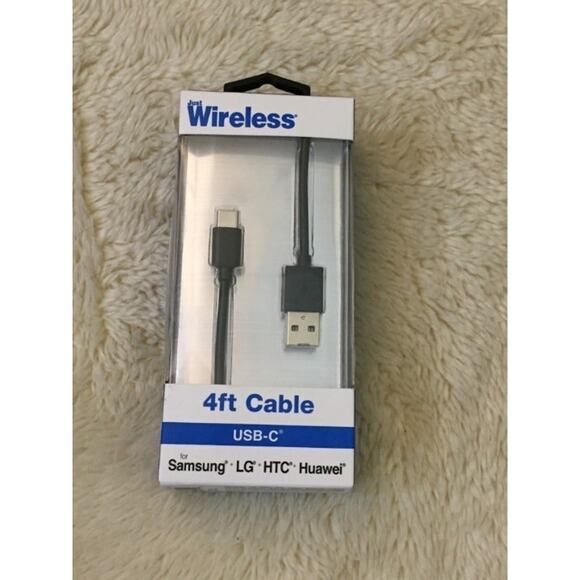 Just Wireless 4ft TPU Type-C to USB-A Cable - Black - Picture 1 of 1